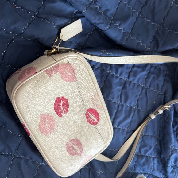 Coach White Kiss Print Crossbody Bag - Picture 3 of 7
